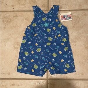 Vintage Small Steps Under The Sea Overalls Deadstock 3-6 months NWT